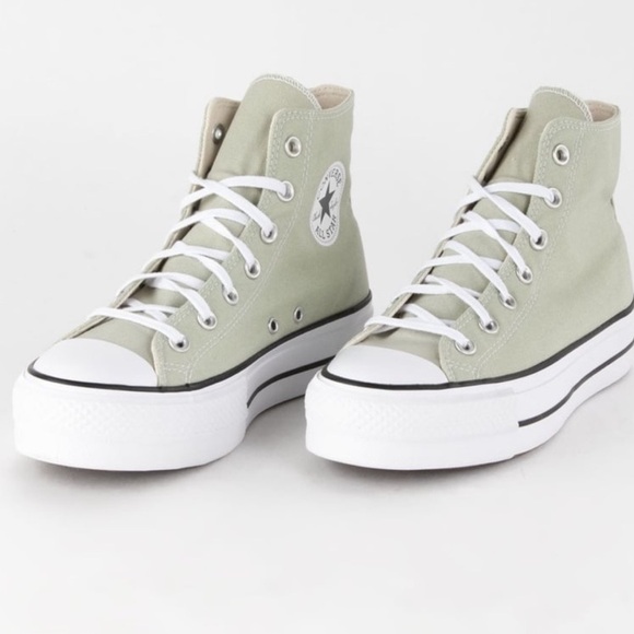Converse Chuck Taylor Platform High Top Sage Green Size 9 - Picture 1 of 7
